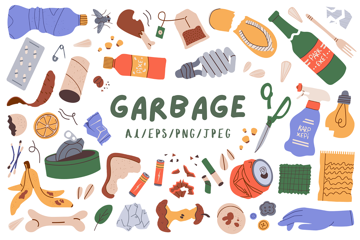 Recycling & Waste Sorting Clipart, an Object Illustration by Zeukaa (Photo 1 of 4)