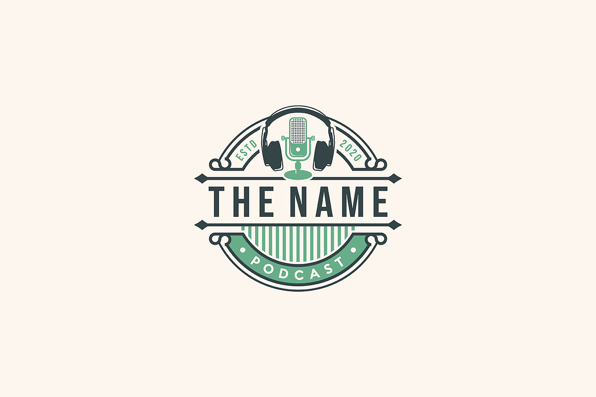 Vintage Style Podcast Logo Design, a Branding & Logo Template by boriman05
