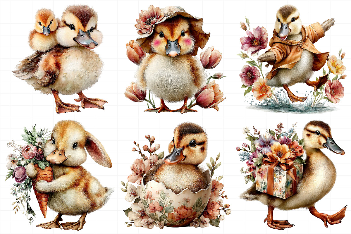 Cute Easter Ducks Clipart, an Illustration by Daily.Designs (Photo 6 of 8)