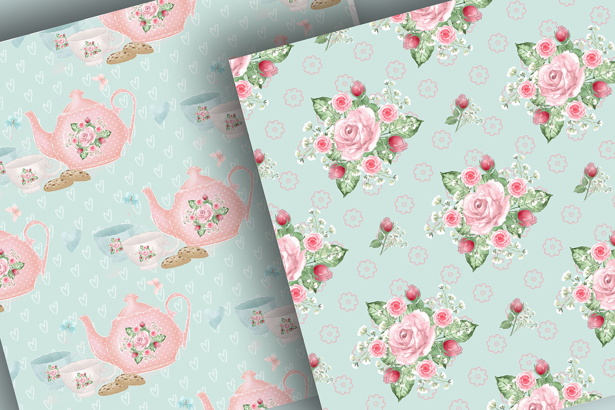 Tea Party pattern, a Pattern Graphic by designloverstudio (Photo 7 of 7)