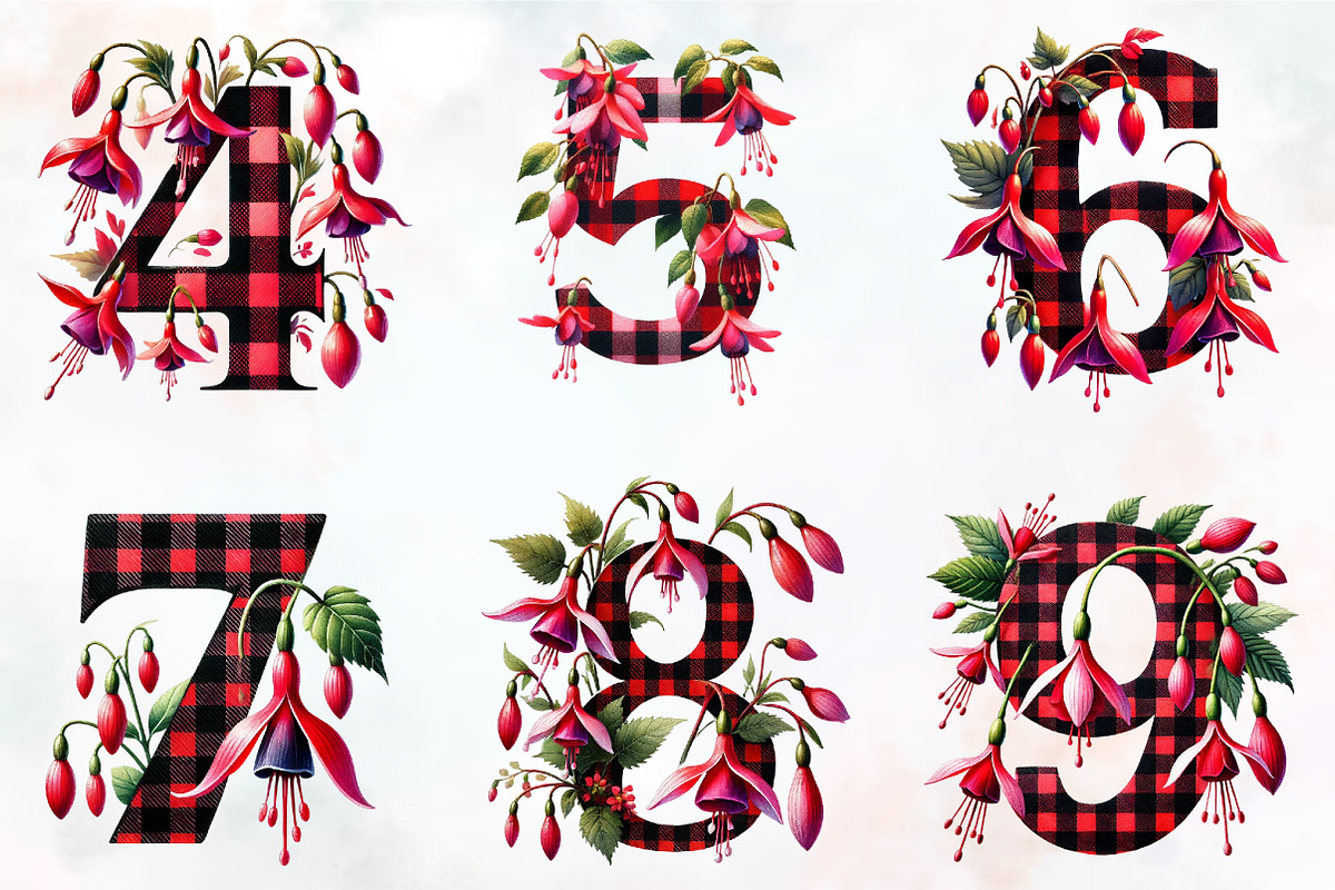 Spring Fuchsia Flower Alphabet Clipa, an Illustration by RobertsArt (Photo 6 of 7)