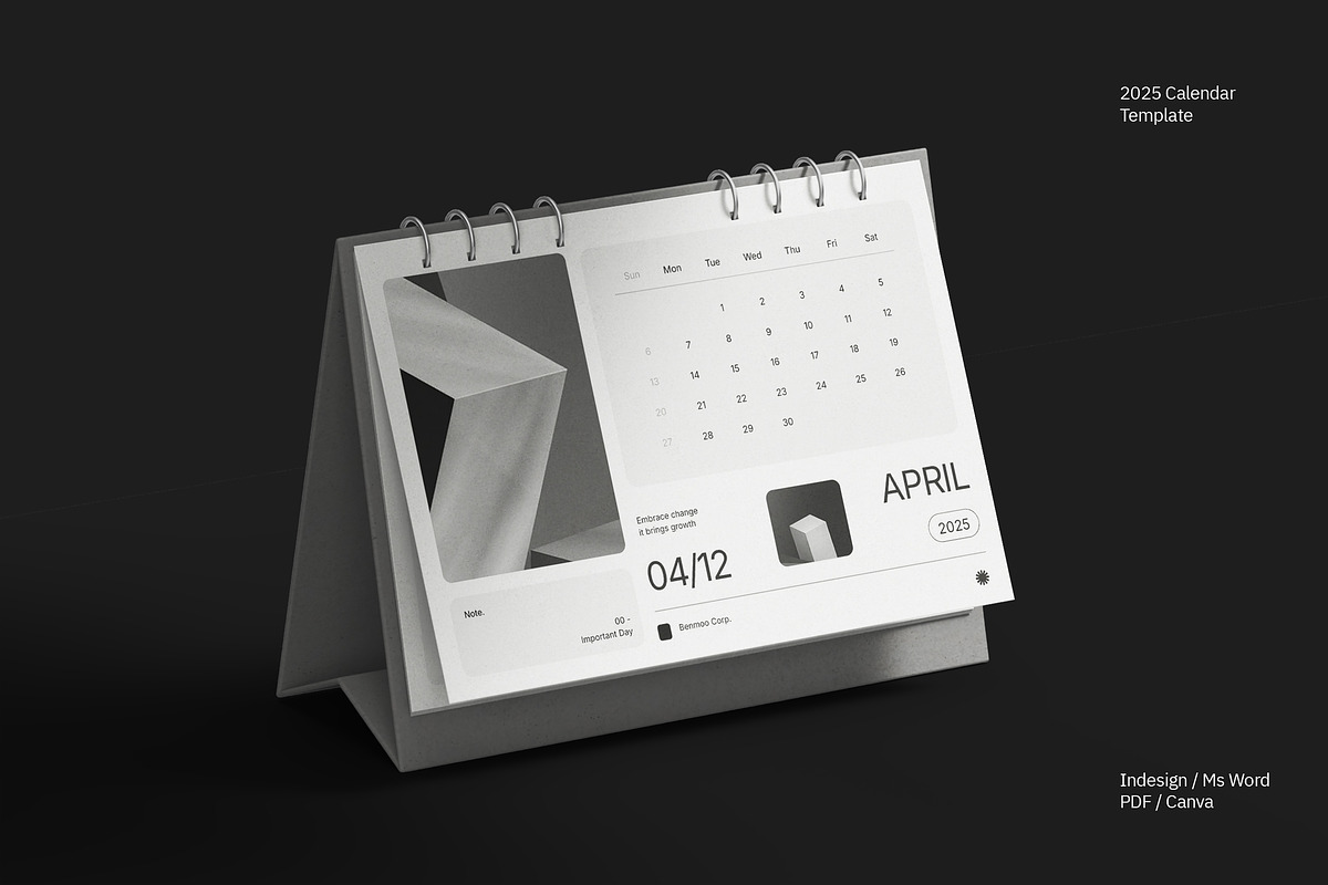 White Minimalist 2025 Calendar, a Stationery Template by fakhroo (Photo 4 of 5)