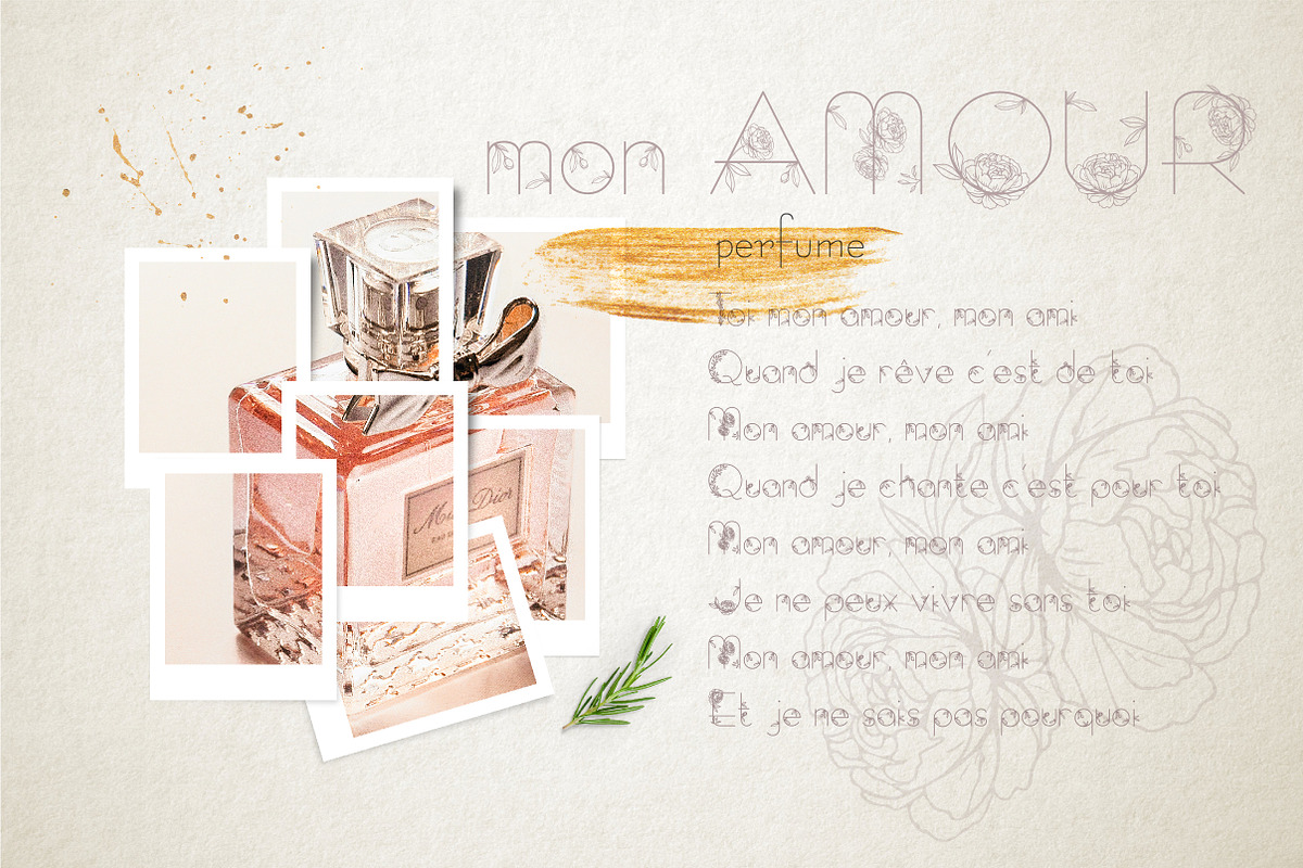 Amelie Floral Display Font preview 5