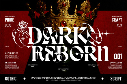 Dark Reborn Typeface, a Blackletter Font by alit design