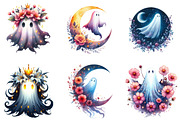 Floral Phantom Moonlight Ghost Clipa, an Illustration by DreamArtGraphic (Thumbnail 2 of 5)