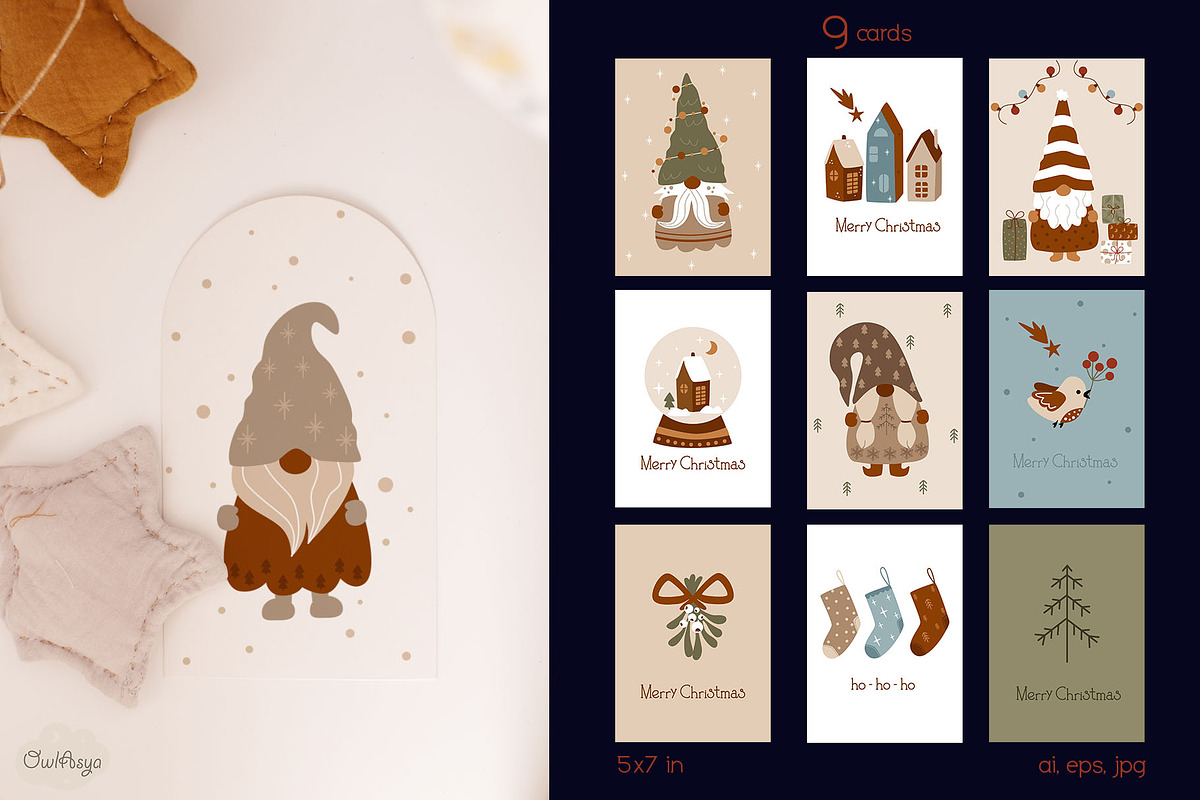 Christmas gnomes collection, an Illustration by owlasya (Photo 5 of 10)