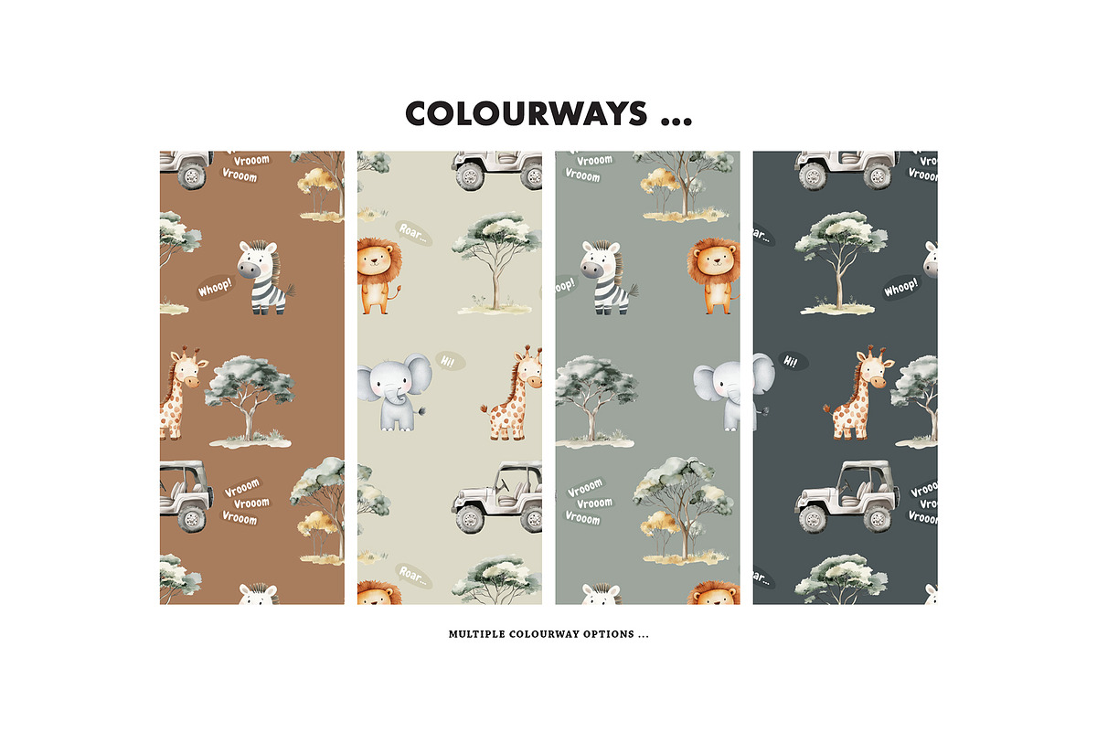Safari animals wildlife pattern, a Pattern Graphic by Milatoo (Photo 2 of 6)
