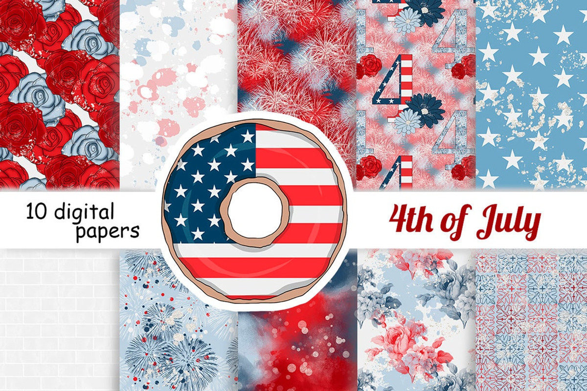 4th of July Pattern, a Pattern Graphic by GlamArtZhanna (Photo 1 of 3)