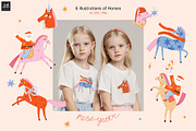 New Year Horses Clipart & Patterns, a Seasonal Illustration by avdnadi (Thumbnail 4 of 13)