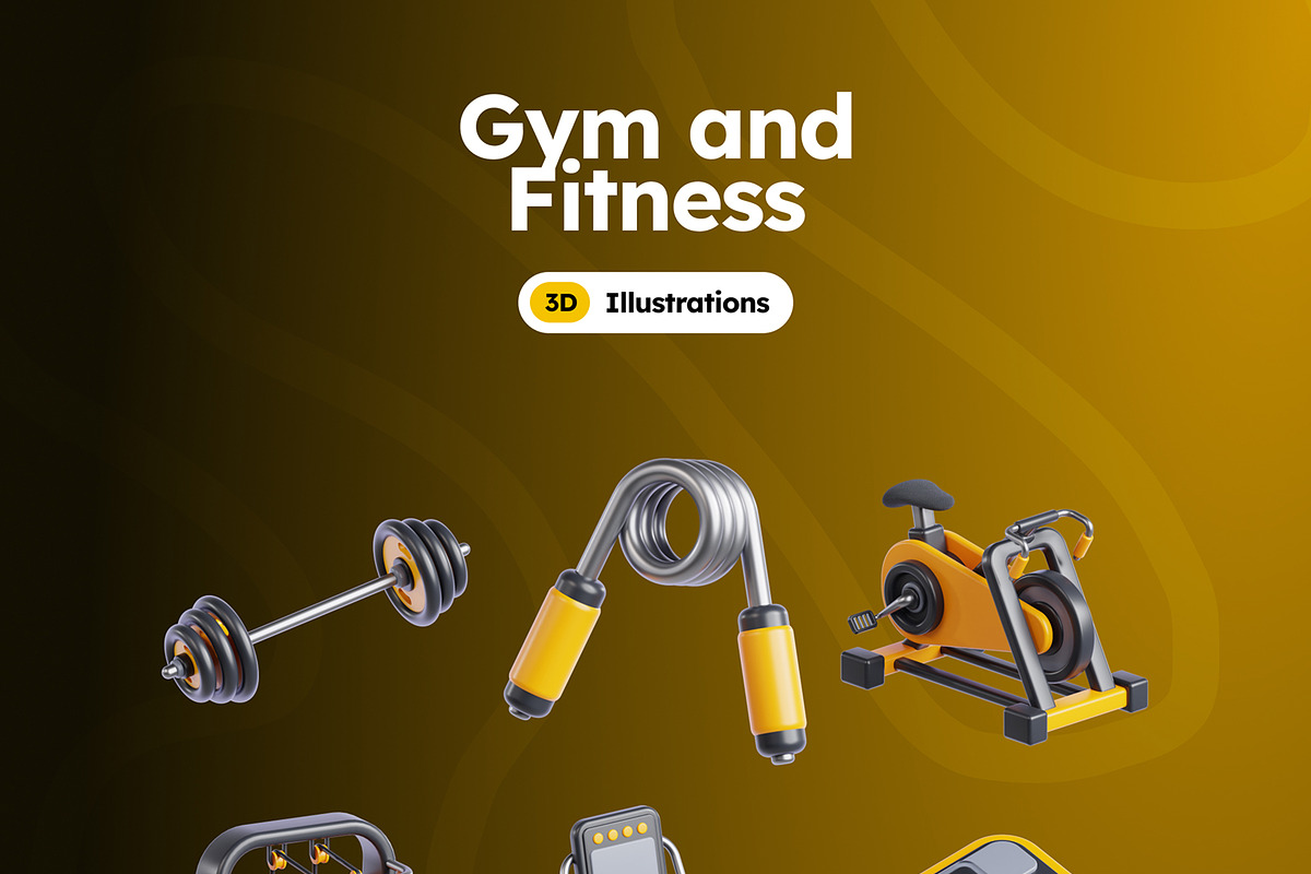 Gym and Fitness 3D Icons, an Object 3D Model by Rakata Studio (Photo 7 of 7)
