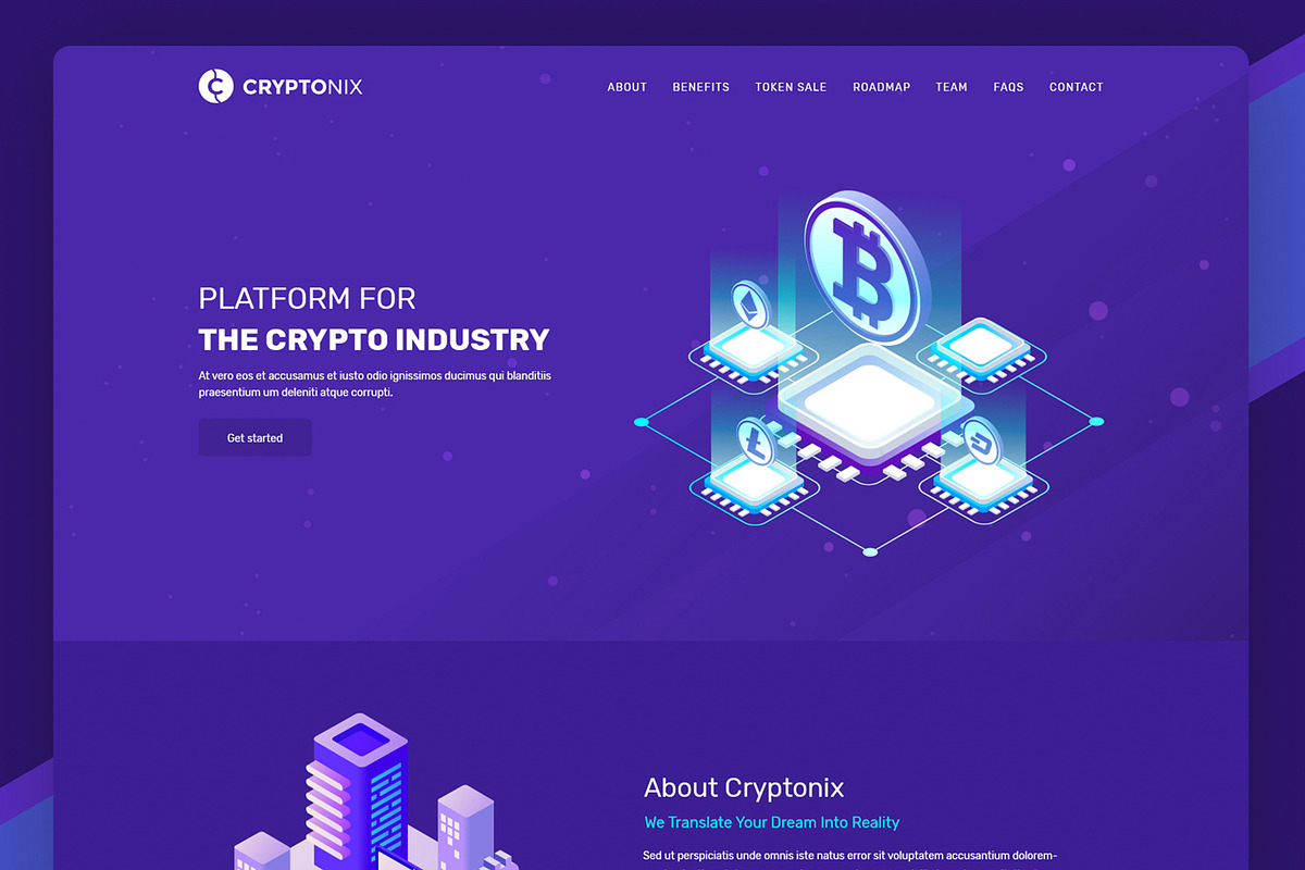 Cryptonix - ICO & Crypto Currency Landing Page HTML Template