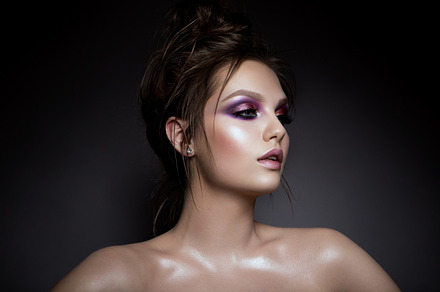 Beautiful woman with professional make up containing background, woman, and, a Beauty & Fashion Photo by korabkova