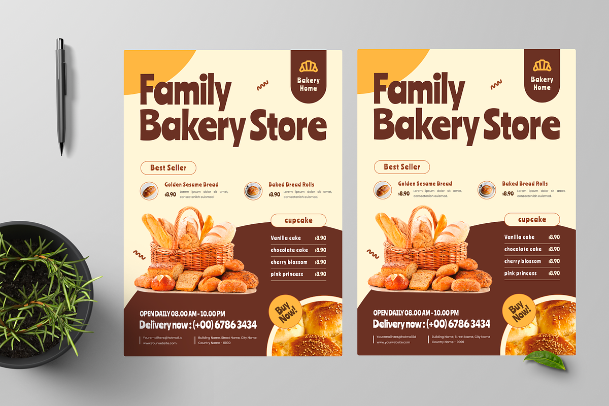 Family Bakery Cafe Menu Flyer, a Flyer Template by Annora Studio (Photo 2 of 6)