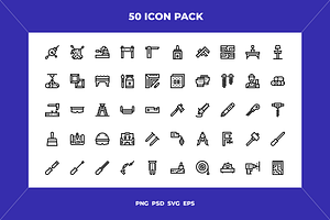 Carpentry icons, an Outline Icon by Wencory