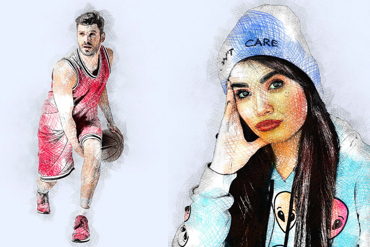 Pencil Sketch Photoshop Action, an Action Add-On by Grishka89 (Photo 4 of 6)