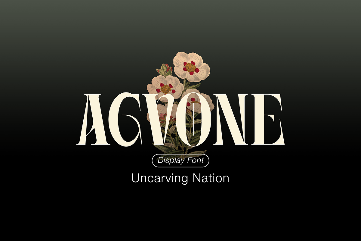 Agvone - Display Font, a Serif Font by Uncarving (Photo 1 of 13)