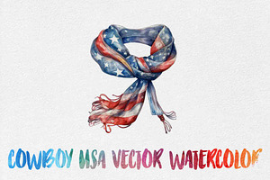 Cowboy USA Vector Watercolor