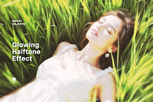 Glowing Halftone Photo Effect by  in Brushes & More
