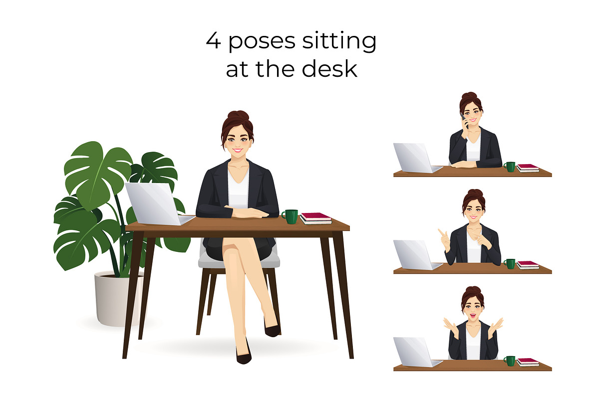 Business Woman Character Pack, a Finance Illustration by Volha Hlinskaya (Photo 5 of 9)