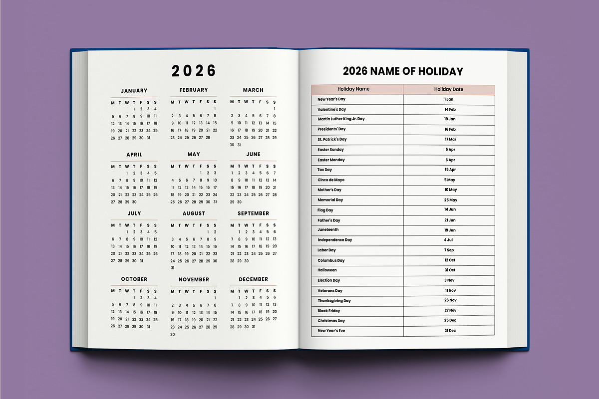 365 Days 2026 Agenda Canva Kdp, a Stationery Template by Mustafiz (Photo 4 of 8)