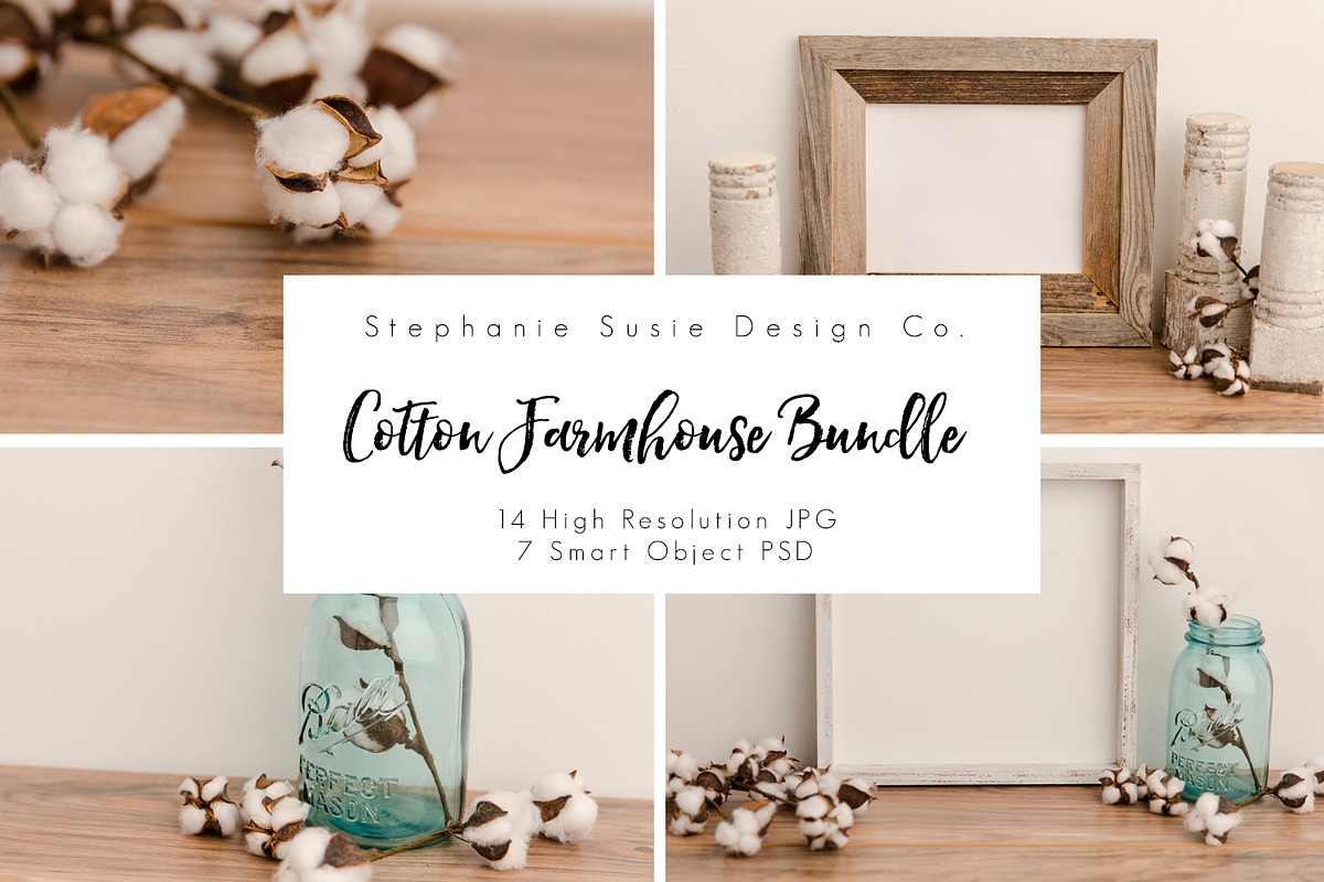 Cotton and Barn Wood Mock Up Bundle, a Household Mockup by Susie Design Co (Photo 1 of 2)