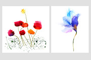 Watercolor flowers. 9 posters, an Illustration by Anna Guz's Store (Thumbnail 4 of 8)