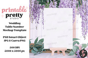 Wisteria Table Number Mockup PSD, a Product Mockup by Printable Pretty Studio (Thumbnail 1 of 9)