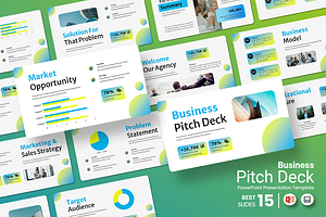 Business Pitch Deck - PowerPoint, a Presentation Template by Iqsiart Studio