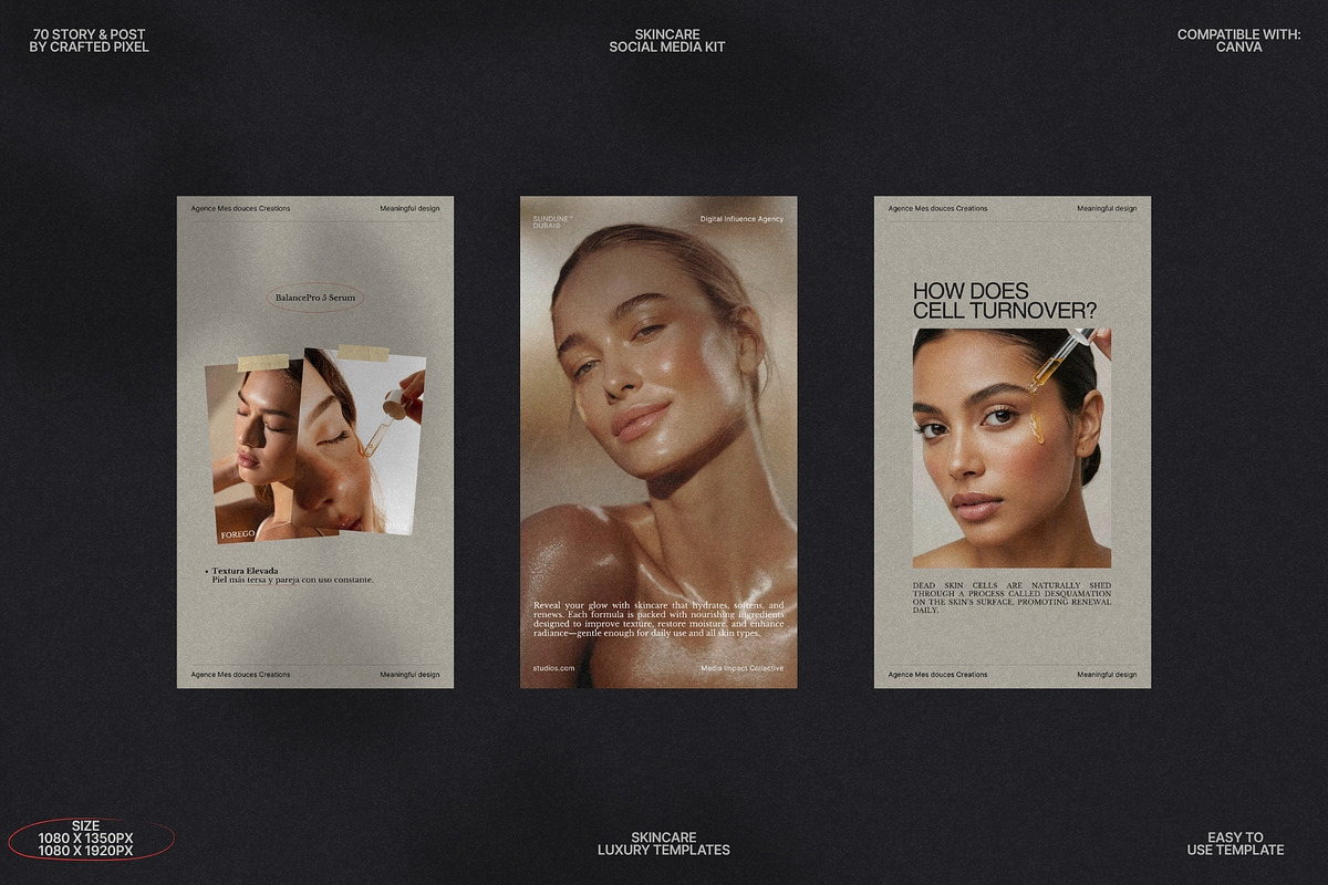 Elegant Skincare Canva Templates preview 7