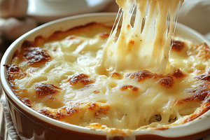 Hot, cheesy farmer's casserole with, a Photo by MistyDay