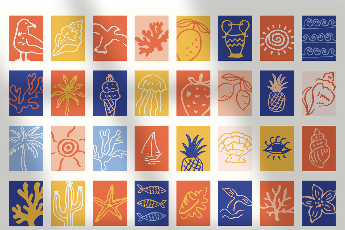 COASTAL - Summer Graphics Bundle, a Pattern Graphic by Katrinelly (Photo 8 of 10)