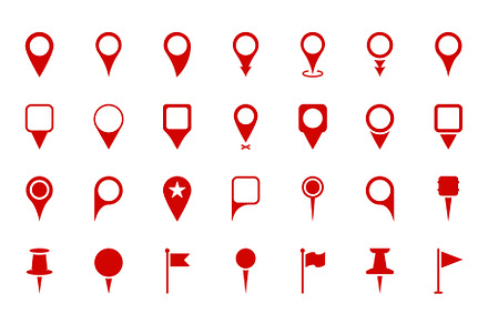 Location Pins Vector Icons, an Outline Icon by Vector Creator