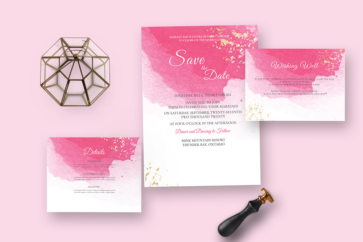 Classy Watercolor Wedding Suite, an Invitation Template by Design with Qurat (Photo 2 of 4)