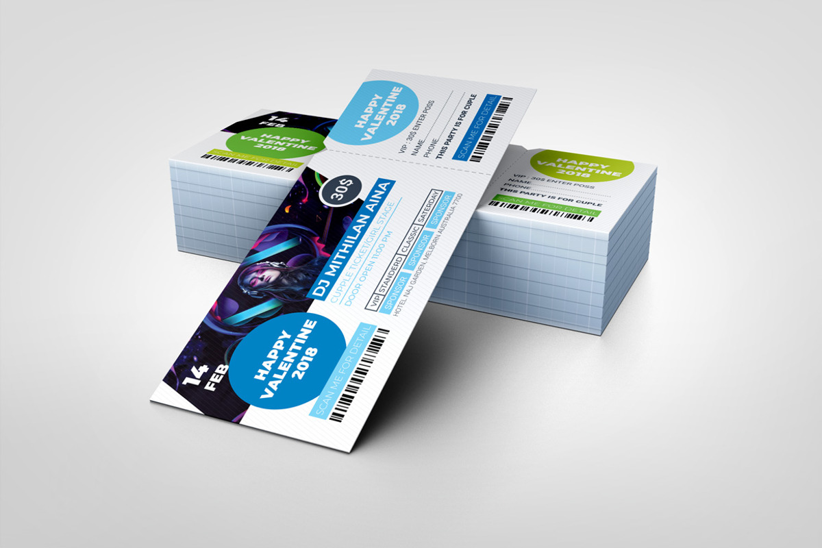 Custom Event Ticket Design Template, a Card Template by BrandlyTemplate (Photo 3 of 3)