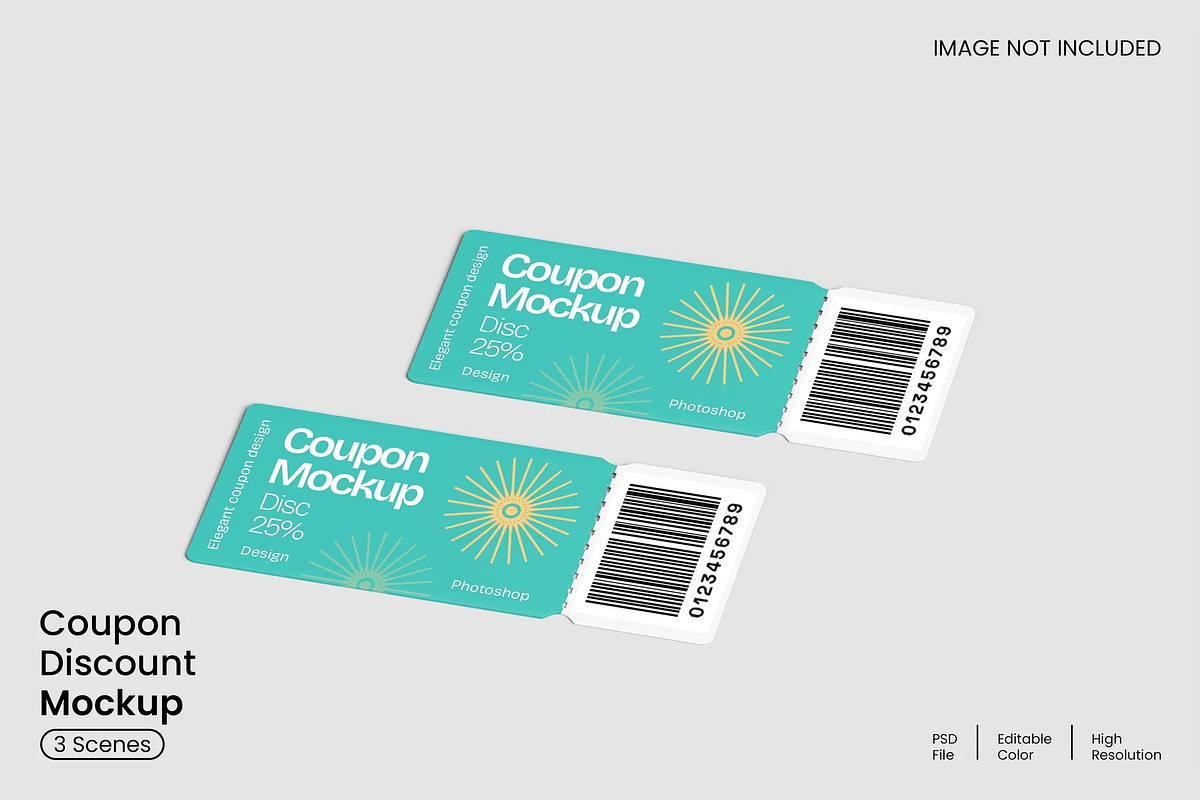 Coupon Mockup, a Merchandise Mockup by renderstockmarket (Photo 1 of 3)