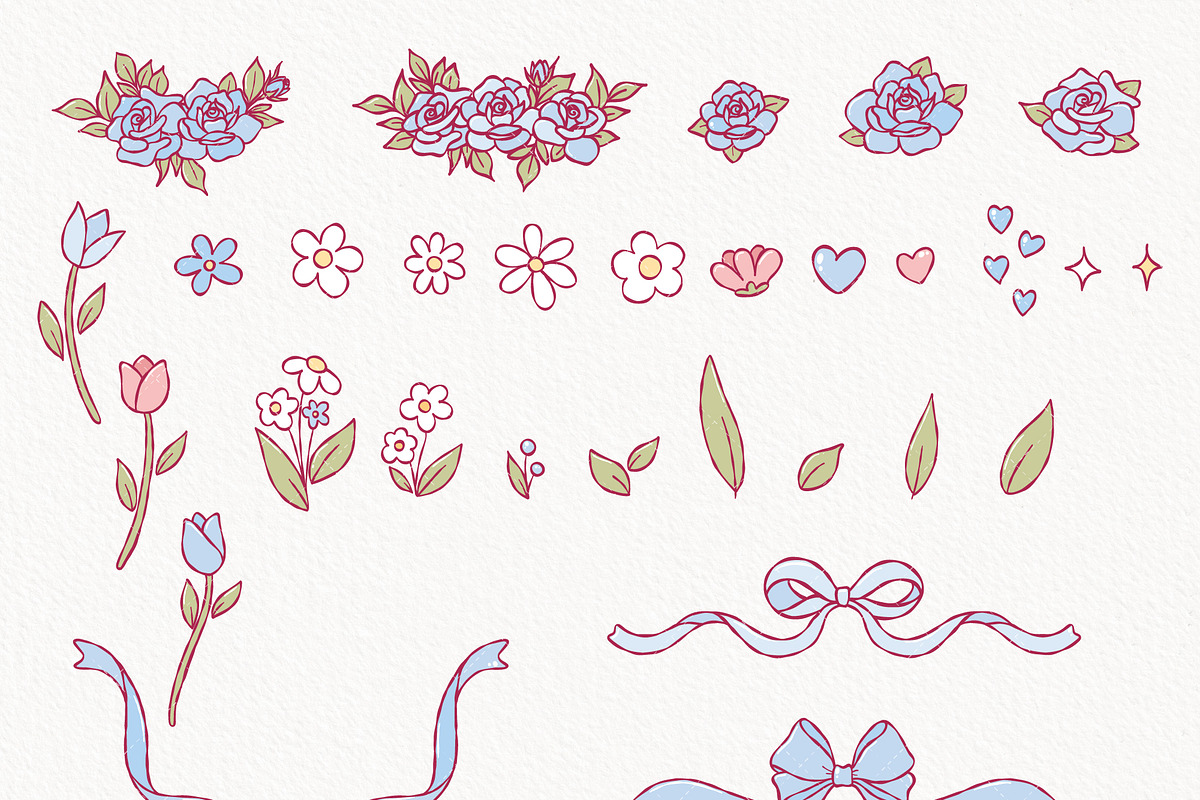 Coquette Easter Clipart | Hand Drawn, an Animal Illustration by TitaLivingArt (Photo 5 of 12)