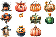 Halloween Pumpkin Queen Clipart Set, an Illustration by Craft Nest (Thumbnail 3 of 4)