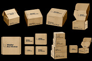 Square Kraft Mailer Box Mockup Set, a Packaging Mockup by pixelmock (Thumbnail 2 of 16)