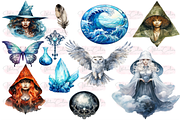 Elemental Witches Collection Clipart, a Person Illustration by Watercolor Digital (Thumbnail 5 of 9)
