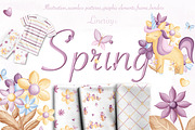 Spring-baby illustration & patterns, an Animal Illustration by Linerisyart (Thumbnail 1 of 16)