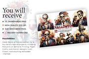 Halloween Spooky Skull Man Clipart, a Seasonal Illustration by Creative Arslan (Thumbnail 3 of 7)