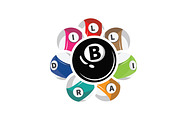 Billiard club cue design with ball, a Branding & Logo Template by Maylianaw28 (Thumbnail 2 of 2)