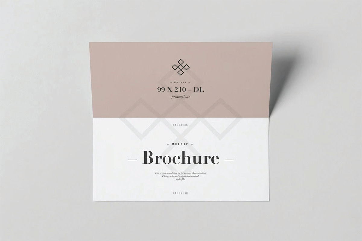 Bifold DL Horizontal Brochure Mockup