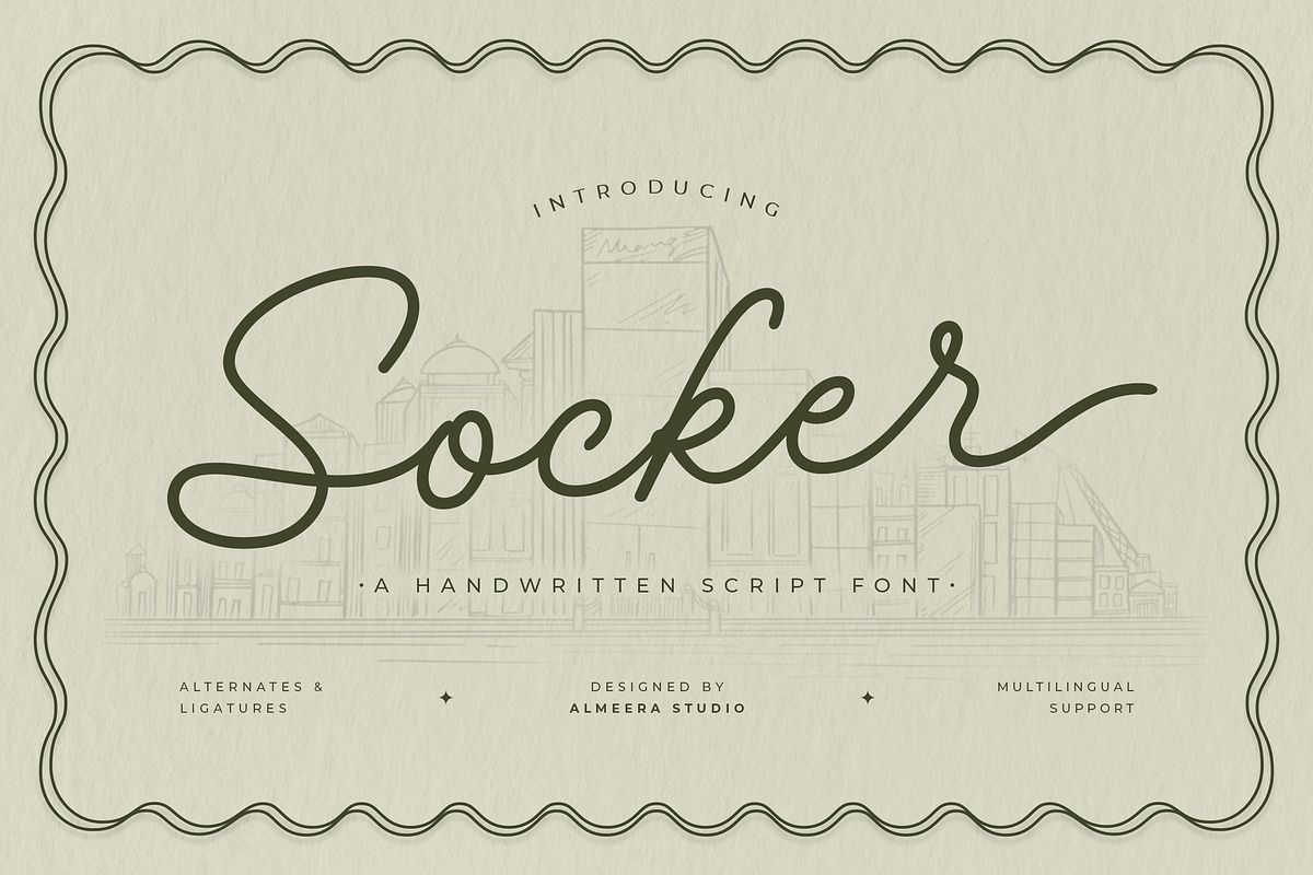 Socker — A Handwritten Script Font, a Script Font by Almeera Std (Photo 1 of 10)