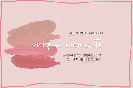 Unique moments, a Handwritten Font by Alexander Tiunov