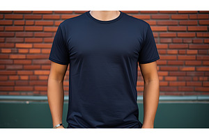 solid blank navy blue tshirt ai, a Beauty & Fashion Photo by pikepicture