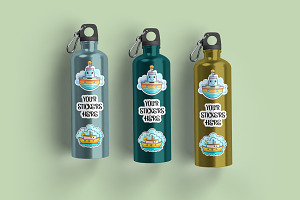Tumbler Sticker Mockup, an Advertising Mockup by Rami's Mockups