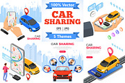 Car Sharing Service Concepts, a Person Illustration by TAlex (Thumbnail 1 of 6)