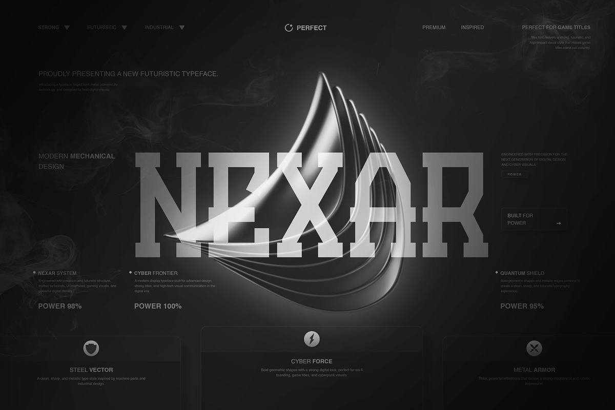 NEXAR – Futuristic Typeface, a Font by Brainwave (Photo 1 of 8)