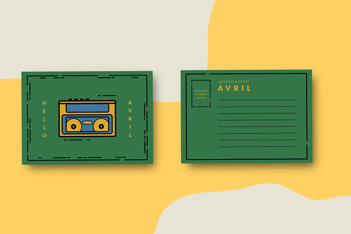 Cassette Postcard, a Card Template by Meknya (Photo 2 of 3)